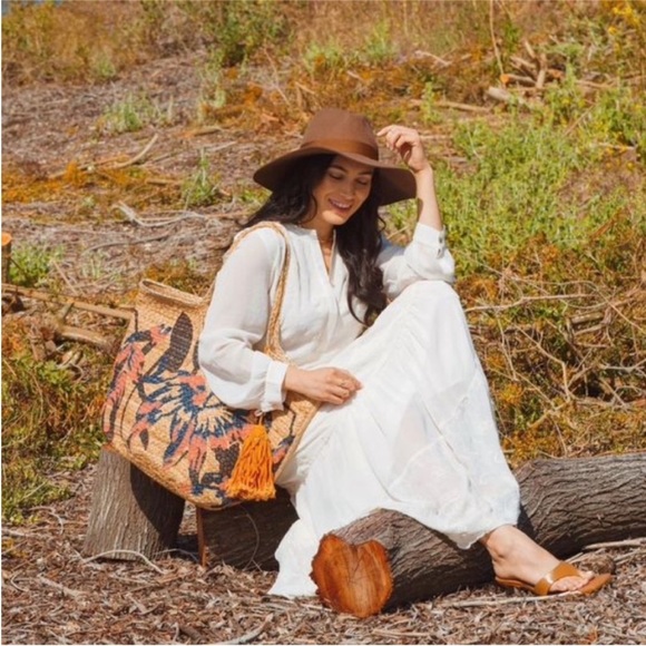 NWT Antik Kraft floral jute tote bag - Picture 3 of 8